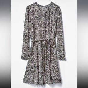 GAP Black and White Paisley Long Sleeved Shirtdress